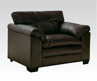 Picture of Contemporary Hayley Chocolate Bonded Leather Upholstered Chair
