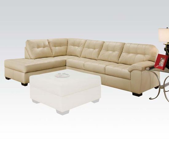 Picture of Natural Bonded Leather Left Facing Sectional
