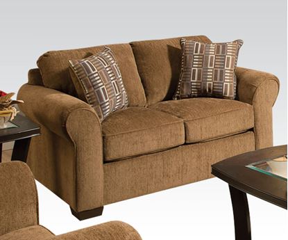 Picture of Modern Lola Walnut Fabric Loveseat 