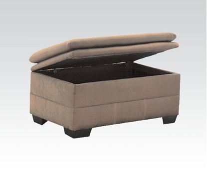 Picture of Lucille Contemporary Sage Microfiber Fabric Ottoman 