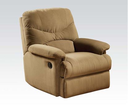 Picture of Arcadia Light Brown Microfiber Fabric Motion Recliner Chair