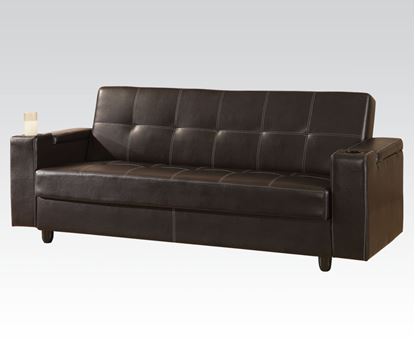 Picture of Brown PU Adjustable Sofa with Solid Arms