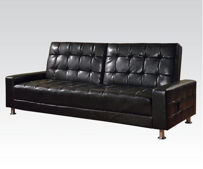 Picture of Black PU Adjustable Sofa with Solid Arms