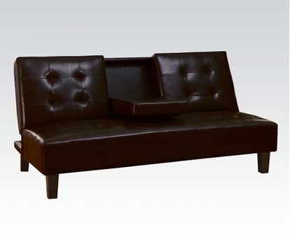 Picture of Furniture  Barron Espresso Bycast Adjustable Sofa with Cup