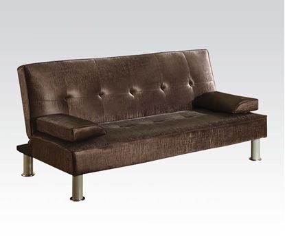 Picture of Modern Chocolate PU Adjustable Sofa Bed Futon Sleeper