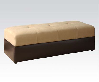 Picture of Lakeland Mocha Microfiber Ottoman with Storage