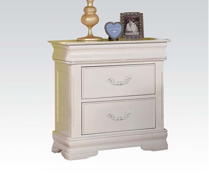 Picture of Classique White Finish Nightstand w/ Hidden Drawer