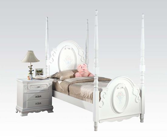 Picture of Flora White Finish Twin Size Post Bed