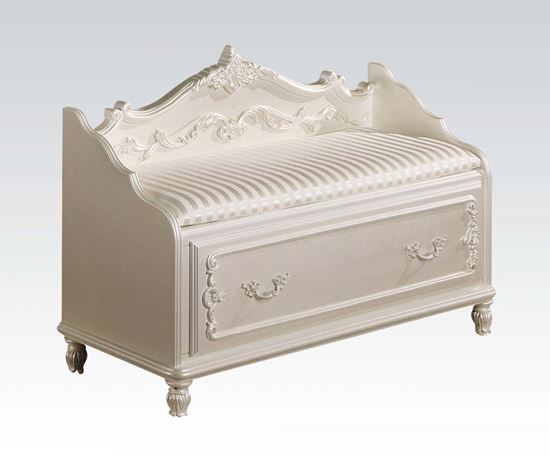 Picture of Pearl White Finish Storage Bench