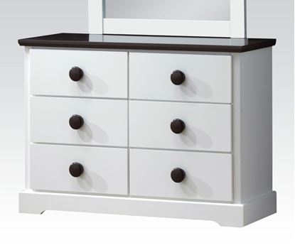 Picture of Docila White and Chocolate Finish Dresser