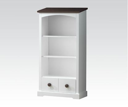 Picture of Docila White and Chocolate Finish Bookcase w/Drawer