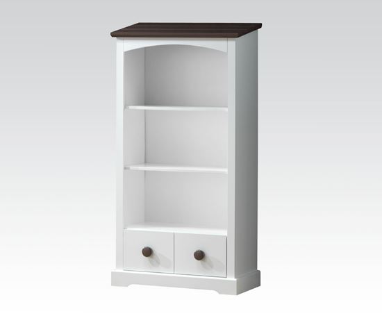 Picture of Docila White and Chocolate Finish Bookcase w/Drawer