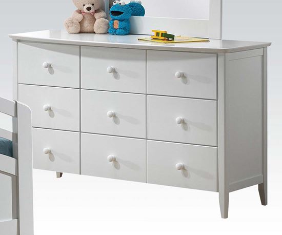 Picture of San Marino Transitional 9 Drawer Dresser in White Finish