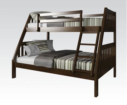 Picture of Espresso Wood Twin Over Full Bunk Bed