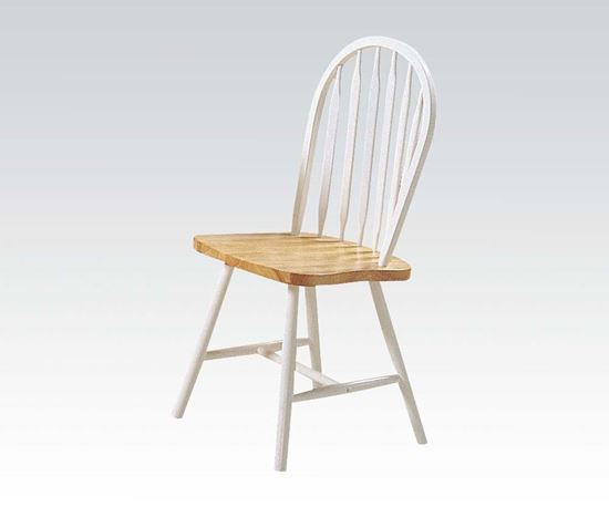 Picture of Farmhouse 4 PC Natural and White Arrowback Windsor Chair  (Set of 4)