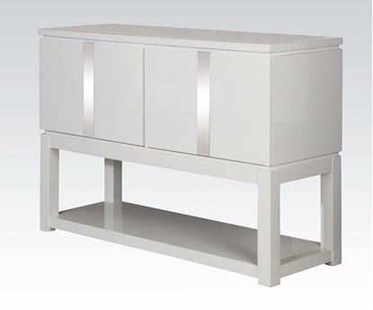 Picture of Modern White 2 Door Server with Shelf