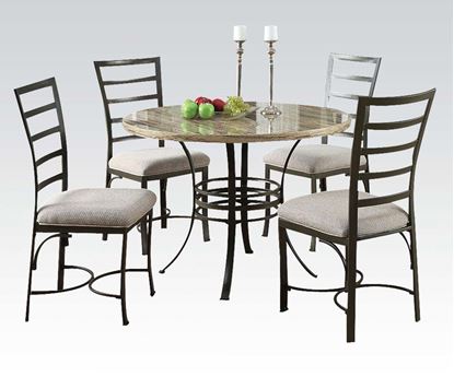 Picture of Wal Faux Marble Top 5pc Pack Dining Table Set     45