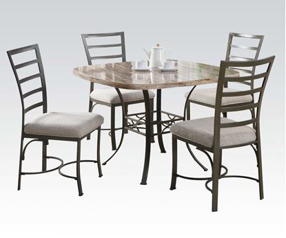 Picture of Wal Faux Marble Top 5pc Pack Dining Table Set     45