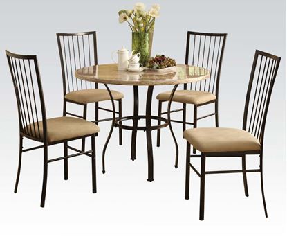 Picture of 36"Dia Wh 5Pc Pk Dining Set  W/P2 (3A Pkage)