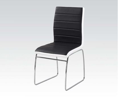 Picture of 2 Pcs. PU Chair with Black/White PU and Chrome  (Set of 6)