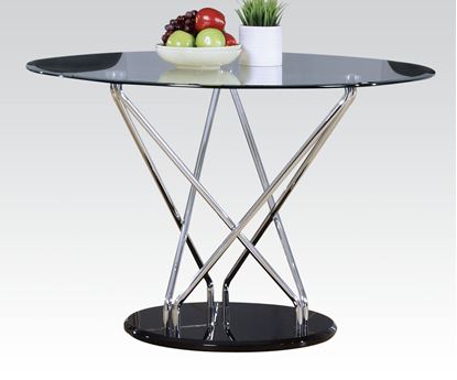 Picture of Modern Chrome Glass Top Dining Table