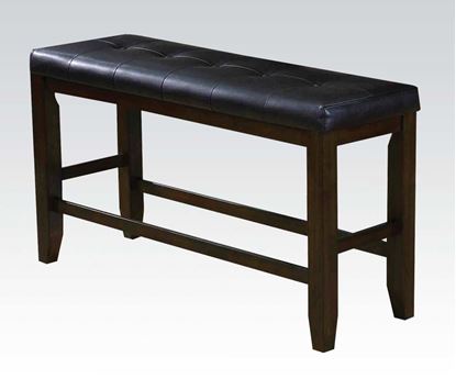 Picture of Urbana Espresso Wood Counter Height Bench with Black PU Cushion