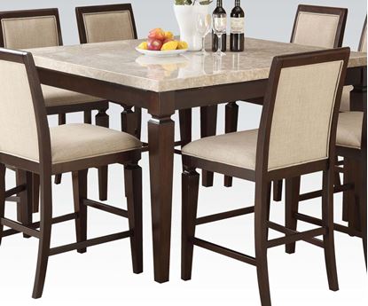 Picture of Agatha White Marble Top Dining Table in Espresso Finish