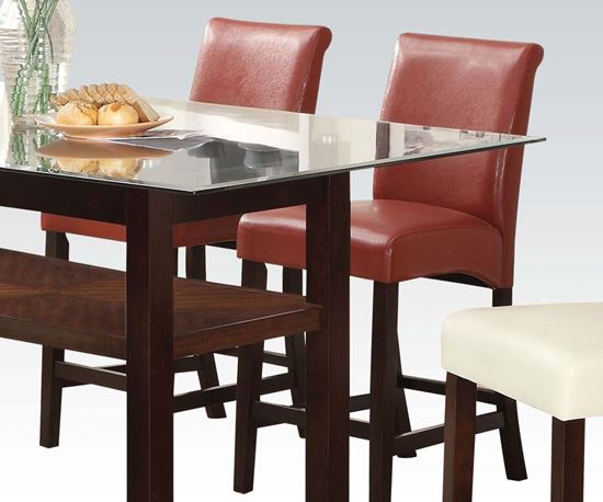 Picture of Counter Height Chair in Red Bycast PU Finish Set of 2    (Set of 2)