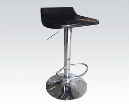 Picture of Black/Chrome Adjustable Stool W/Chromed Base and Fo  (Set of 2)