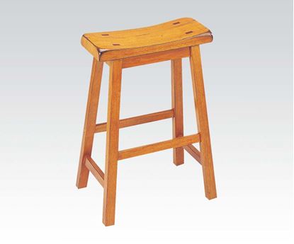 Picture of Contemporary Oak Finish 24" Seat Height Solid Wood Stool  (Set of 2)