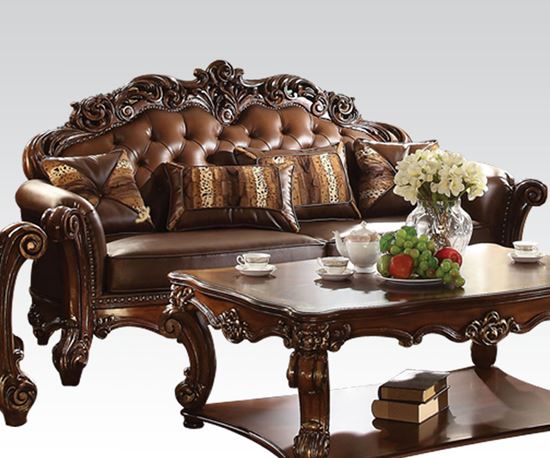 Picture of Traditional Vendome Cherry Sofa w/ Pillows 