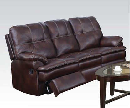 Picture of Zamora Brown Polished Microfiber Motion Sofa 