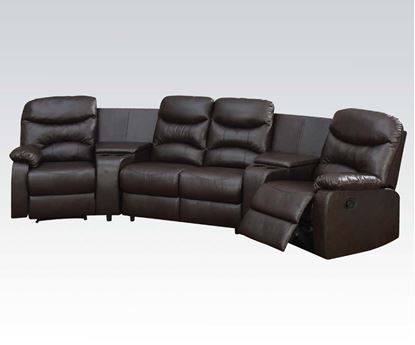 Picture of Spokane Brown Bonded Leather Match Home Theatre Sectional Set