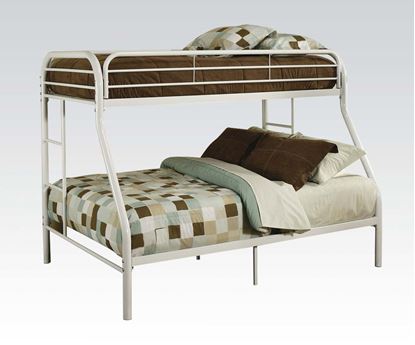 Picture of 2" Tube White Finish Twin Over Full Metal Bunk Bed