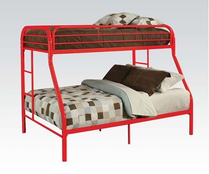 Picture of 2" Tube Red Twin Over Full Metal Bunk Bed