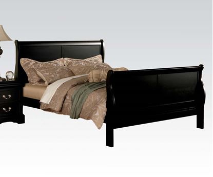 Picture of Louis Philippe III Black Finish Queen Sleigh Bed 
