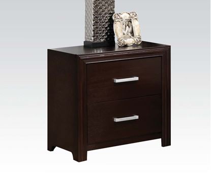 Picture of Ajay Black PVC / Espresso Finish Nightstand 