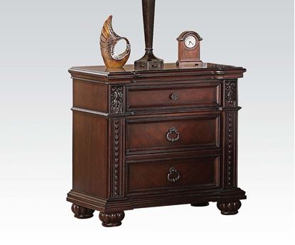 Picture of Daruka Traditional Cherry Finish 3 Drawers Nightstands