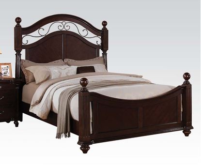 Picture of Cleveland Carving Dark Cherry Finish Eastern King Bed 