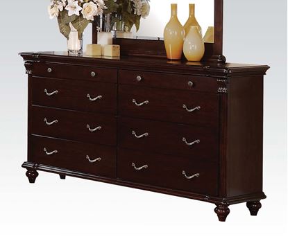 Picture of Cleveland Carving Dark Cherry Finish Dresser w/ 4 Hidden Drawer