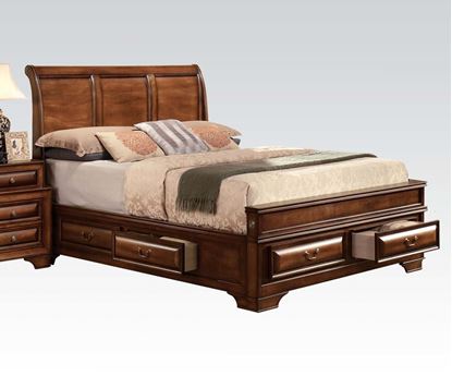 Picture of Konance Brown Cherry Finish Queen Sleigh Bed 