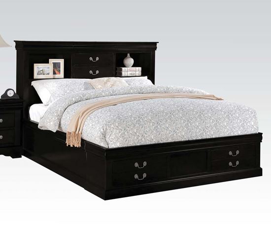 Picture of Modern Black Eastern king Bed with Storage 