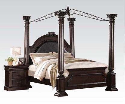 Picture of Roman Empire II Dark Cherry Queen Canopy Bed