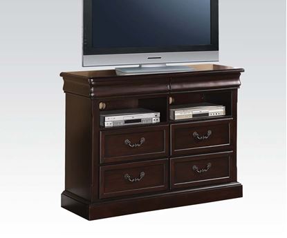 Picture of Roman Empire II Dark Cherry Carving Media Chest with Drawers