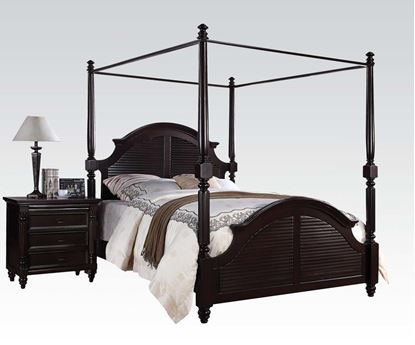 Picture of Charisma Dark Espresso Finish Queen Size Canopy Bed 