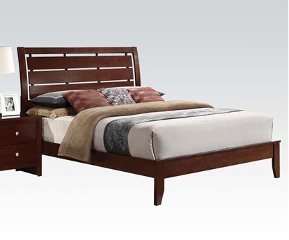 Picture of Contemporary ilana Brown Cherry Finish Queen Size Bed 