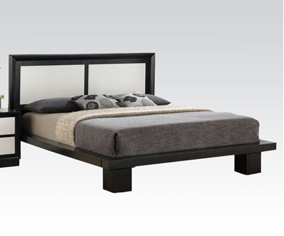 Picture of Debora Black and White Finish Wood Eastern King Panel Bed 