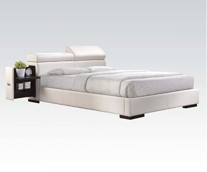 Picture of Manjot White PU Finish Eastern King Platform Bed 