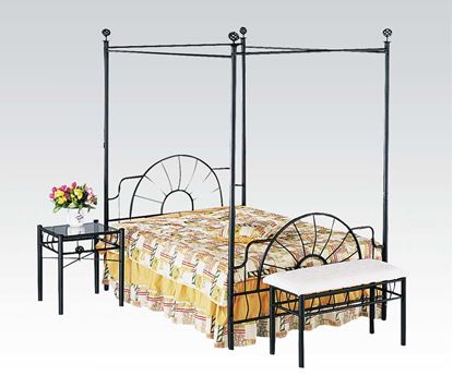 Picture of Black Metal Full Canopy Bed
