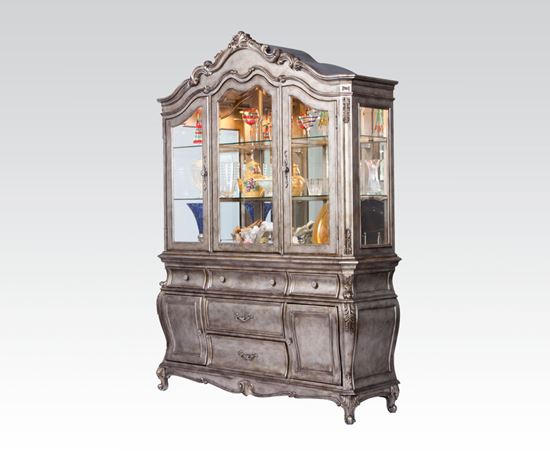 Picture of Modern Chantelle Antique Platinum Buffet with Hutch